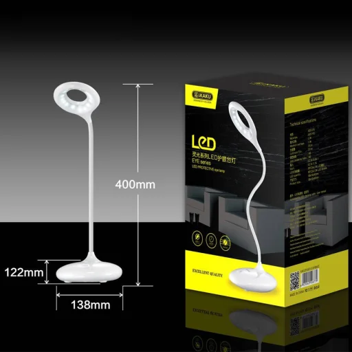 Asztali LED lámpa flexibilis karral fehér KAKU - 6