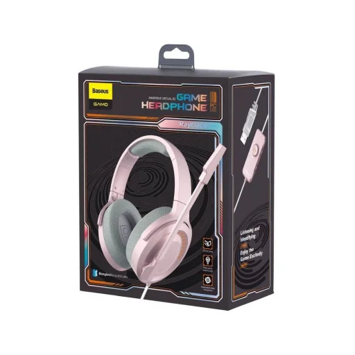 Baseus Gamo USB gamer fejhallgató mikrofonnal pink (NGD05-04) - 5