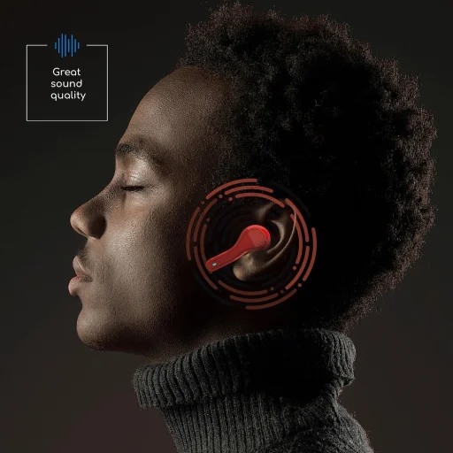 QUOA K28 TWS Bluetooth vezeték nélküli fülhallgató piros - 6