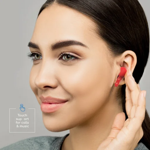QUOA K28 TWS Bluetooth vezeték nélküli fülhallgató piros - 4