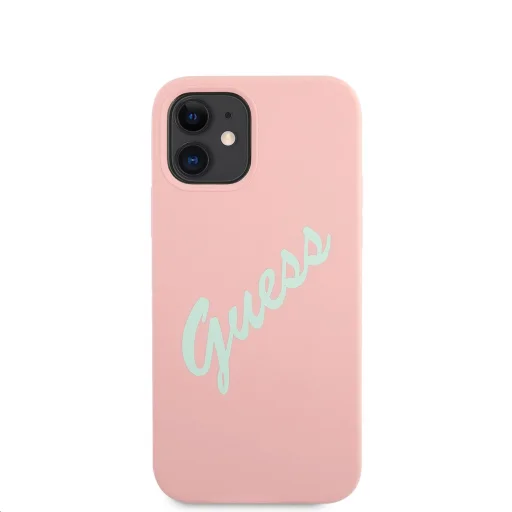iPhone 12 mini Guess GUHCP12SLSVSPG Silicone Vintage tok Pink - 3
