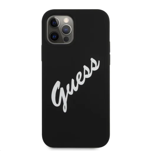 iPhone 12 Pro MAX Guess GUHCP12LLSVSBW Silicone Vintage Script tok fekete - 2