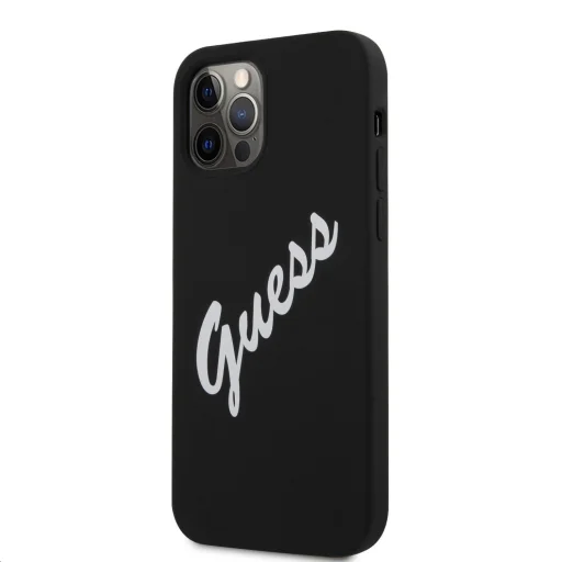 iPhone 12 Pro MAX Guess GUHCP12LLSVSBW Silicone Vintage Script tok fekete - 1