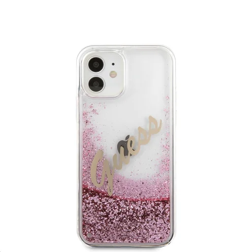 iPhone 12 mini Guess GUHCP12SGLVSPI Liquid Glitter Vintage PC tok pink - 3