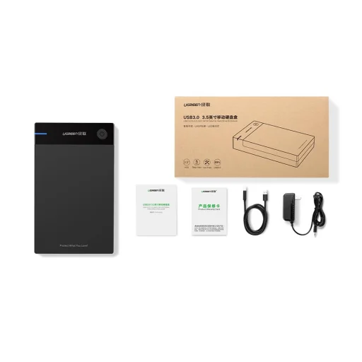 Ugreen HDD 3,5'' SATA külső ház fekete (50422) - 16