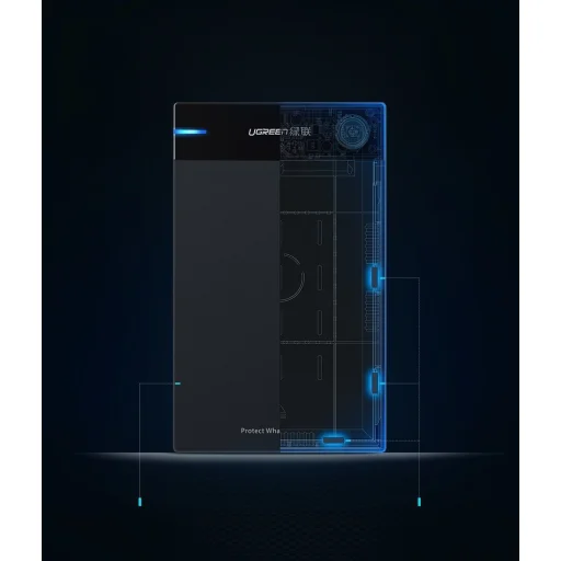 Ugreen HDD 3,5'' SATA külső ház fekete (50422) - 4