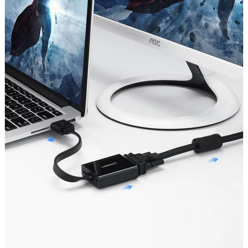 UGREEN HDMI - VGA micro USB / audio 3.5mm mini jack átalakító adapter fekete (40248) - 4