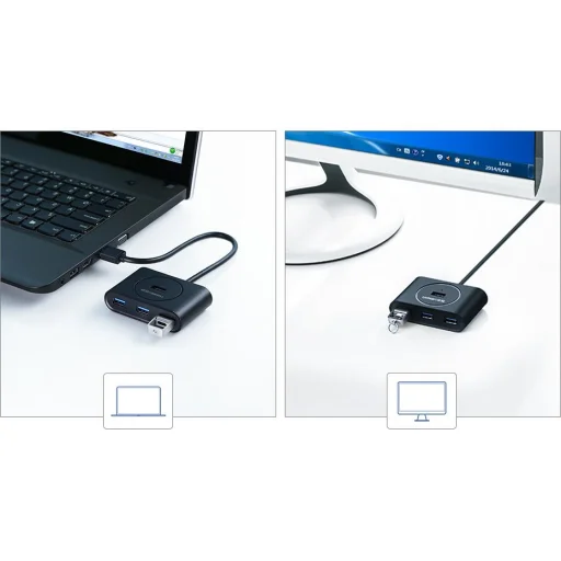 Ugreen USB 3.2 Gen 1 elosztó HUB 4xUSB fekete (CR113 20291) - 10
