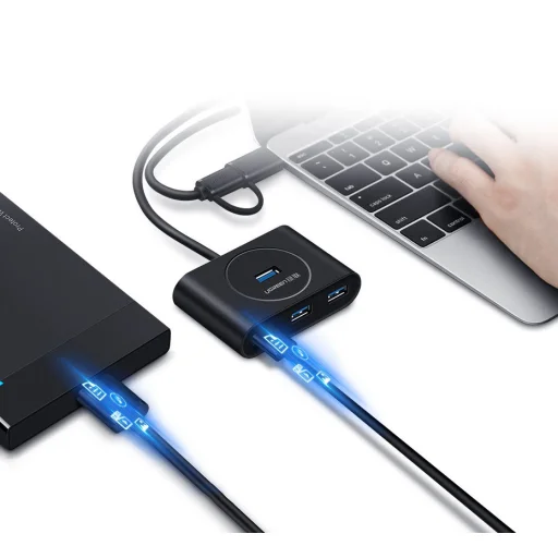 Ugreen USB 3.2 Gen 1 elosztó HUB 4xUSB fekete (CR113 20291) - 3