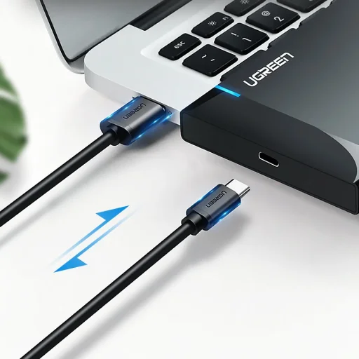 Ugreen HDD SSD 2,5'' SATA USB 3.2 Gen 1 (5 Gbps) USB Type-C külső ház + 0.5m kábel (US221 50743) - 4