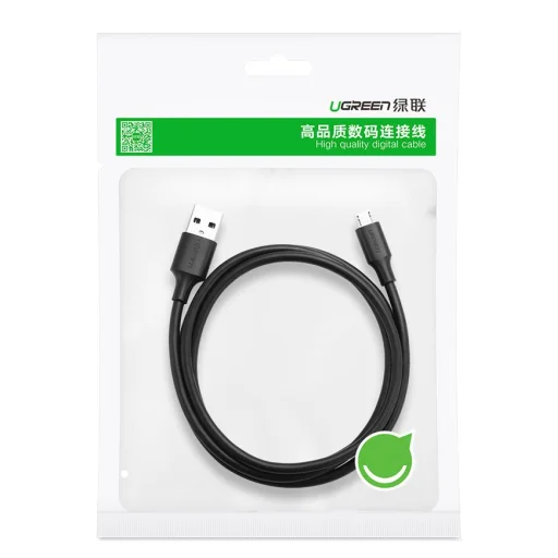 Ugreen USB - micro USB adat és töltő kábel 2.4A 480Mbps 1.5m fekete (US289 60137) - 20