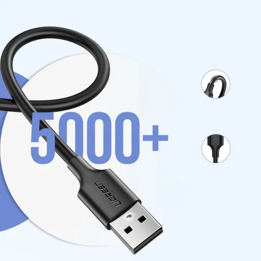 Ugreen USB - micro USB adat és töltő kábel 2.4A 480Mbps 1.5m fekete (US289 60137) - 7