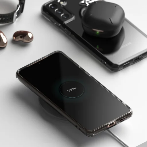 Samsung S21+ Plus Ringke Fusion PC és TPU tok szürke (FSSG0094) - 5