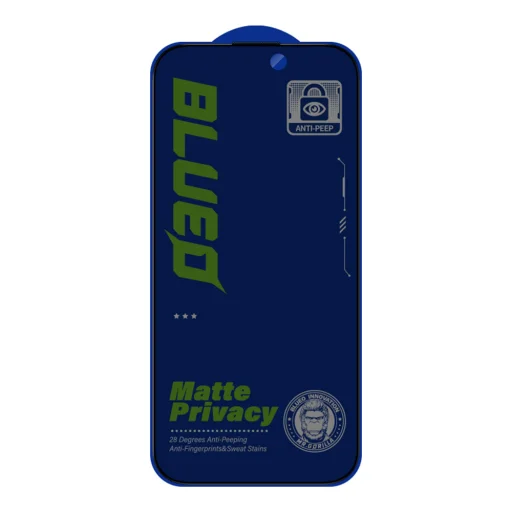 iPhone 14 Pro Max - Blueo Anti-Peep üveg - Matt fekete - 4