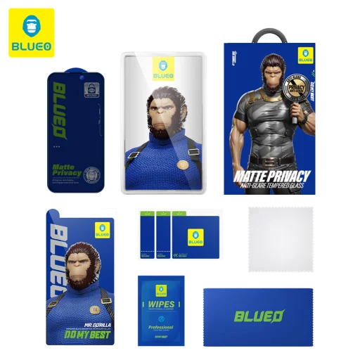 iPhone 14 Pro Max - Blueo Anti-Peep üveg - Matt fekete - 7