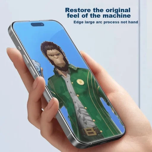 iPhone 14 Pro Max Fekete Blueo - Csillogásmentes Üvegvédő - 5