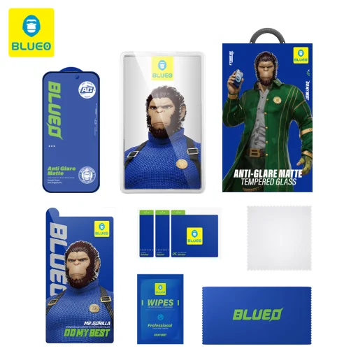 iPhone 14 Pro Max Fekete Blueo - Csillogásmentes Üvegvédő - 7