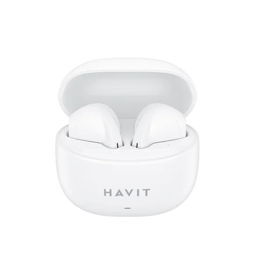 Vezeték nélküli fülhallgató (TW941) Havit - Mikrofonos, Bluetooth 5.3, True Wireless Stereo, Type-C, 250mAh - Fehér - 4