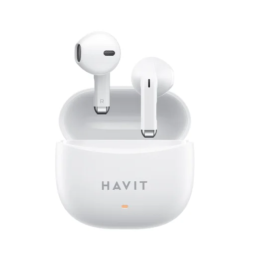 Vezeték nélküli fülhallgató (TW941) Havit - Mikrofonos, Bluetooth 5.3, True Wireless Stereo, Type-C, 250mAh - Fehér - 1