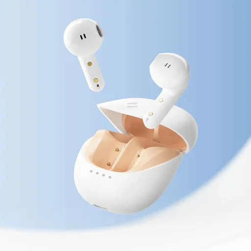 Wireless Earbuds (TW931) - Bluetooth 5.4, félfüles, mikrofon, TWS, ENC, Type-C, 300mAh - Fehér - 4