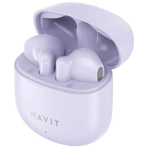 Havit Wireless Earbuds (TW976) - mikrofonnal, Bluetooth 5.3, valódi vezeték nélküli sztereó, Type-C, 300mAh - lila - 1