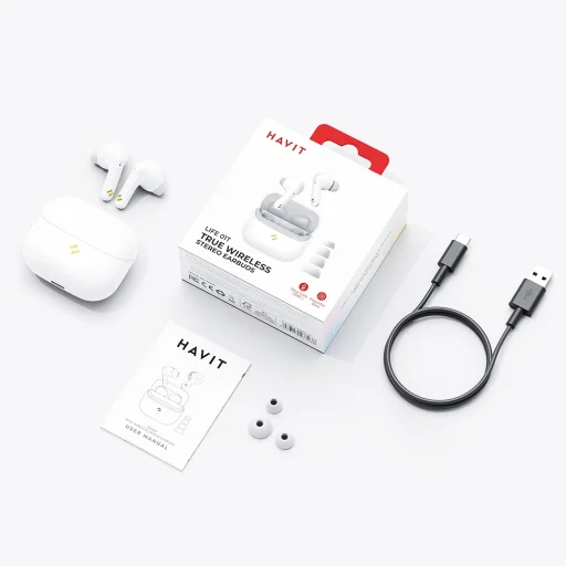 Havit - Vezeték nélküli Earbuds (TW982) - Bluetooth 5.4, mikrofonnal, TWS, ENC, Type-C, 400mAh - Zöld - 7