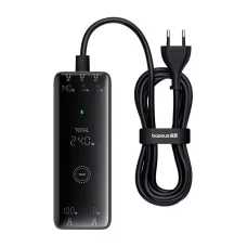 Baseus - Töltőállomás (P10163901113-00) - GaN, 3x USB-C, USB, DC, 240W, 1m - Fekete