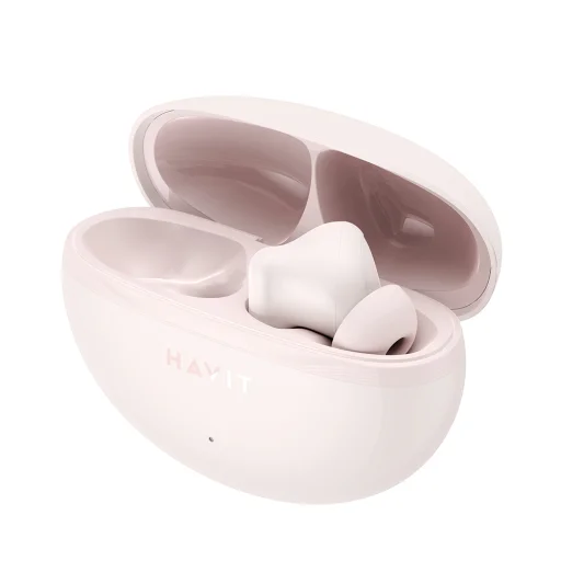 Havit Vezeték nélküli fülhallgató (TW986) - Fülbe helyezhető, Bluetooth 5.4, mikrofonnal, TWS, ENC, Type-C, 400mAh - Rózsaszín - 5