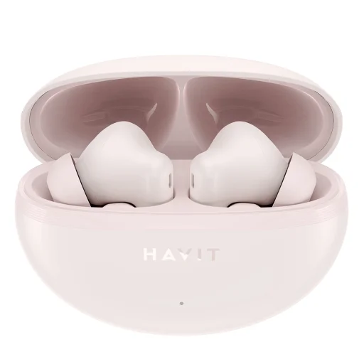 Havit Vezeték nélküli fülhallgató (TW986) - Fülbe helyezhető, Bluetooth 5.4, mikrofonnal, TWS, ENC, Type-C, 400mAh - Rózsaszín - 1