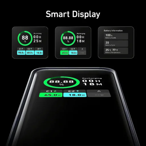 Powerbank Anker Prime, 20000mAh, 200W, QC + PD, Fekete A1336011 - 3