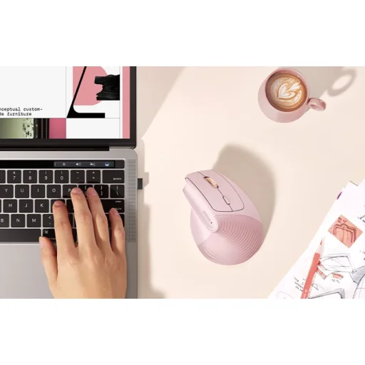 Ugreen M571 Vezeték Nélküli Függőleges Egér (Rózsaszín) - 3