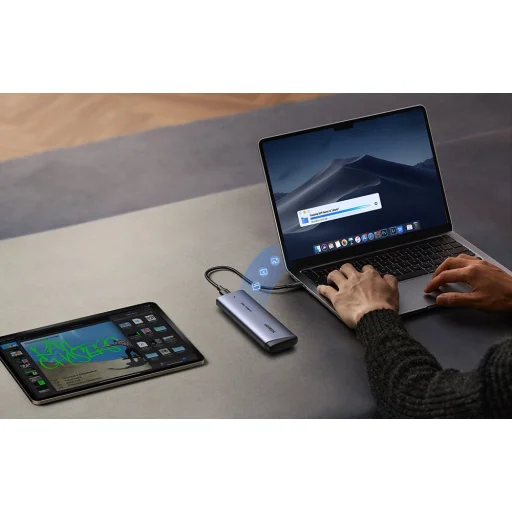 Ugreen CM767 SSD Tokozás, USB-C, M.2 NVMe/SATA - 4