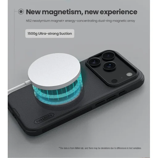  Apple iPhone 17 Pro Fekete Nillkin Super Frosted PRO Mágneses Hátlapi Tok - 3