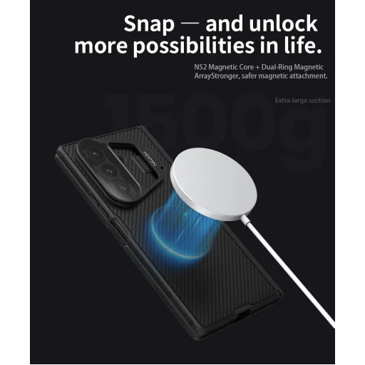  Samsung Galaxy Z Fold 7 Fekete Nillkin CamShield Pro Magnetic (Átlátszó Lencse) Tok - 4