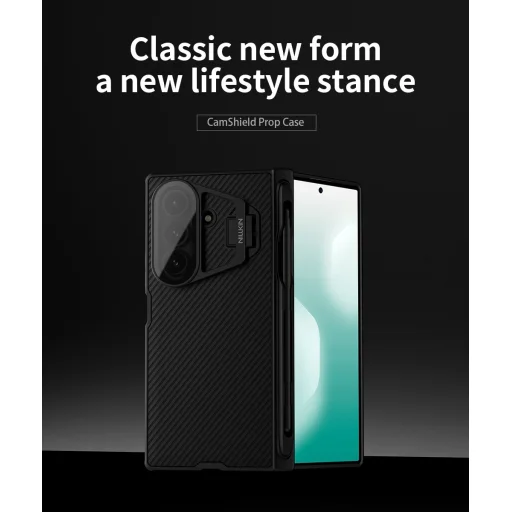  Samsung Galaxy Z Fold 7 Fekete Nillkin CamShield Prop Toll Tartó (Átlátszó Lencsével) tok - 5