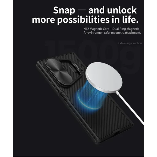 Samsung Galaxy Z Fold 7 Fekete Nillkin CamShield Prop Mágneses tok - 5