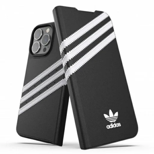 iPhone 13 Pro Adidas OR Booklet Case PU fekete-fehér tok - 1