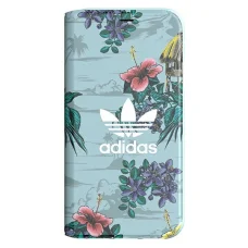 iPhone X/XS Adidas Booklet Case Floral szürke tok