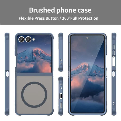 Samsung Galaxy Z Flip7 Navy Blue Techsuit - HaloFrost II MagSafe tok - 5