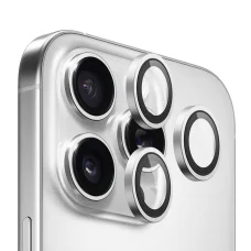 iPhone 14 Pro / iPhone 14 Pro Max Ezüst Blueo - Original Metal keretes lencsevédő (3 darab)