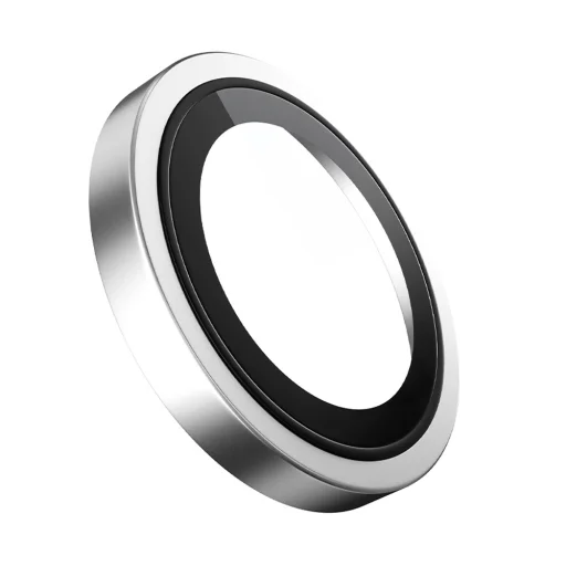  Blueo - Eredeti Fémkeretes Lencsevédő (3 darab) - iPhone 16 Pro / iPhone 16 Pro Max - Ezüst Titán üvegfólia - 2