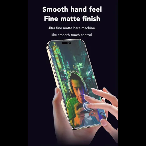 iPhone 16 Pro ANANK 2.5D 1X Megerősített Ujjlenyomatmentes Képernyővédő - Fekete üvegfólia - 10