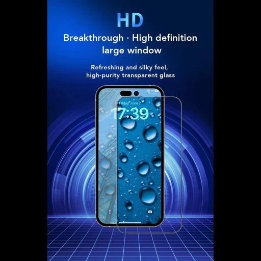 Apple iPhone 15 Fekete ANANK 2.5D 3X Erősített Képernyővédő üvegfólia - 2