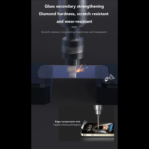 iPhone 15 Pro Max Fekete ANANK 2.5D Kékfény szűrő Képernyővédő üvegfólia - 4