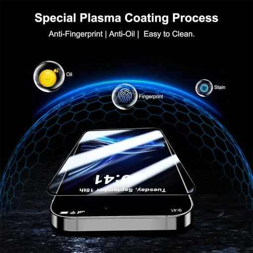 iPhone 14 Pro Max / iPhone 15 Plus / iPhone 16 Plus Blueo - Anti-Broken üveg - Fekete - 6