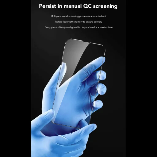 iPhone 16 Pro Max Fekete ANANK - 2.5D 3X Megerősített Kékfényszűrő üvegfólia - 4