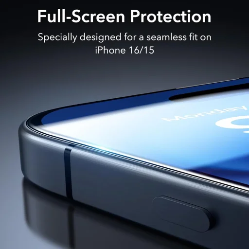 iPhone 16 Pro ANANK - 3D 1X Megerősített Ívelt Képernyővédő - Átlátszó üvegfólia - 5