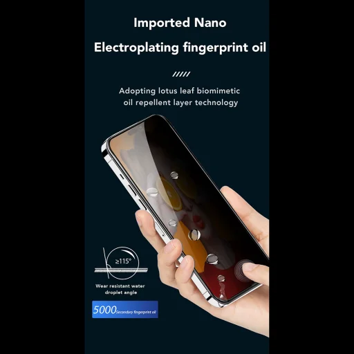 iPhone 16 Fekete ANANK - 2.5D 2X Privacy képernyővédő üvegfólia - 6