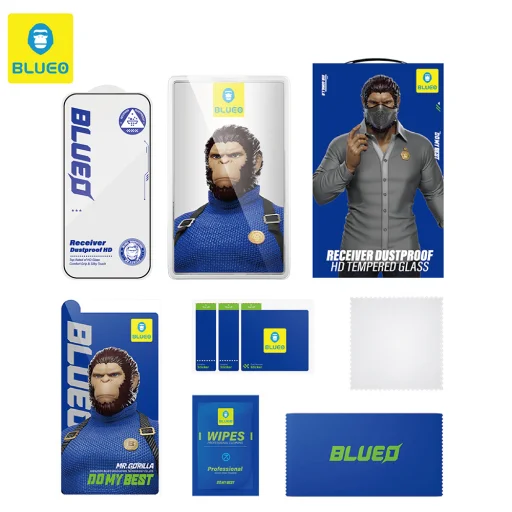 iPhone 15 Plus / iPhone 16 Plus Fekete Blueo - Anti-Dust HD üveg üvegfólia - 7