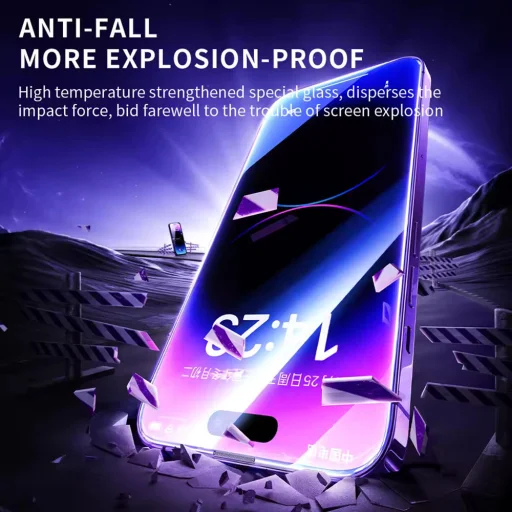 iPhone 15 Pro Fekete Blueo Anti-Static HD Üveg üvegfólia - 5